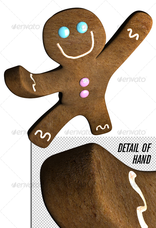 broken gingerbread man cartoon