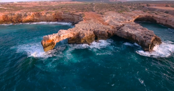 Beautiful Seashore with Clifs at Sunset