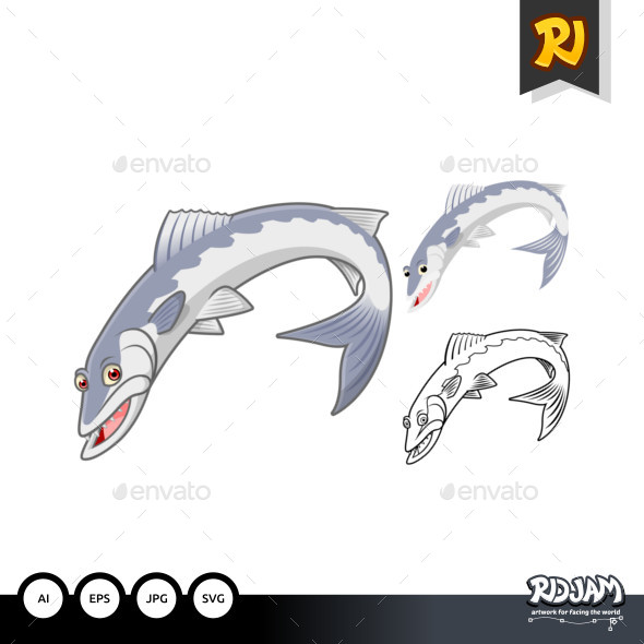 Barracuda Cartoon Character - Animals Characters