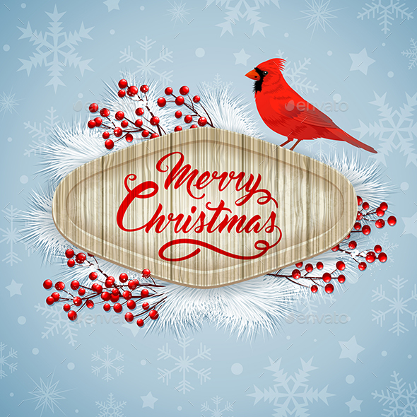 Christmas Card with Cardinal - Christmas Seasons/Holidays
