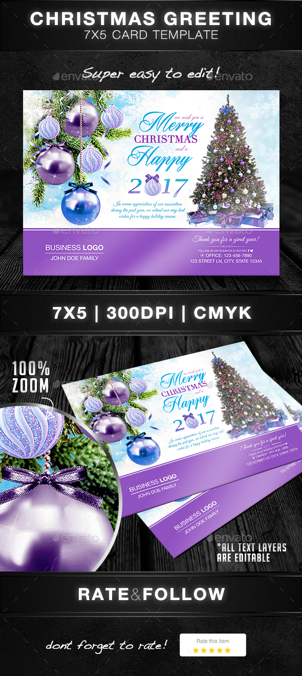 Christmas Greeting Card Template - Greeting Cards Cards & Invites