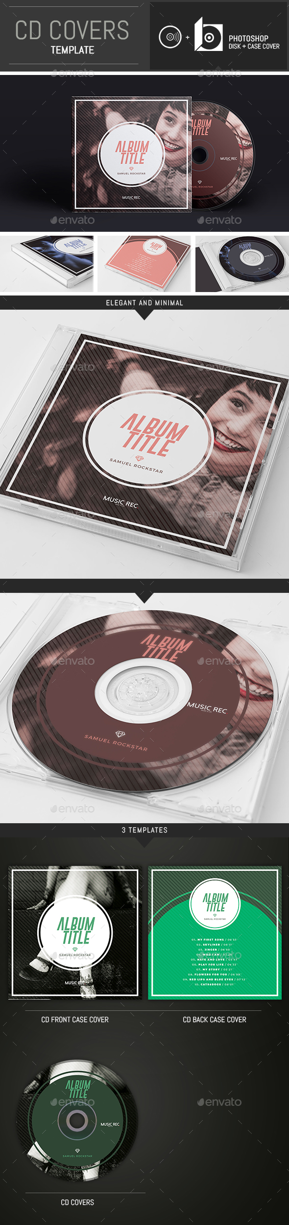 DJ / Musician / Band Abstract CD Cover Template - CD & DVD Artwork Print Templates