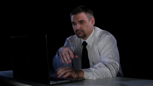 Office Worker with a Haughty To Communicate with Colleagues on Web alt