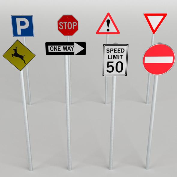 Traffic Signs pack - 3DOcean Item for Sale