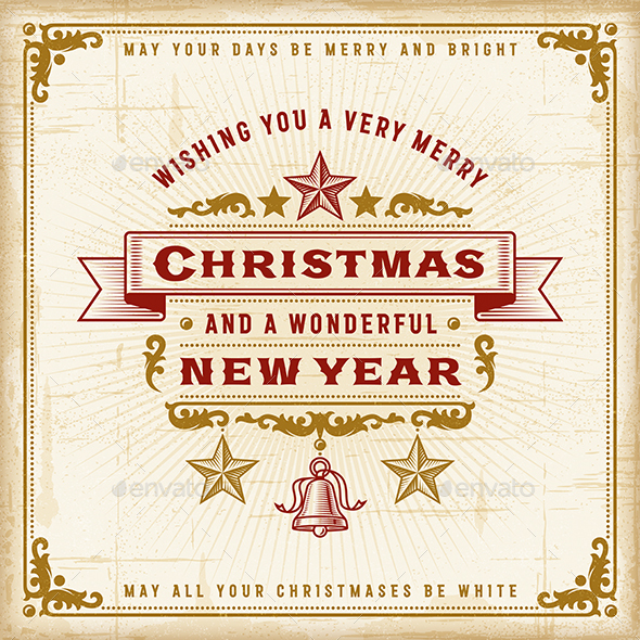 Vintage Christmas Typography - Christmas Seasons/Holidays