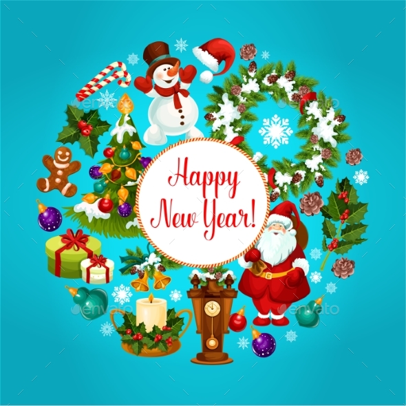 Winter Holidays Celebration Poster Design - New Year Seasons/Holidays