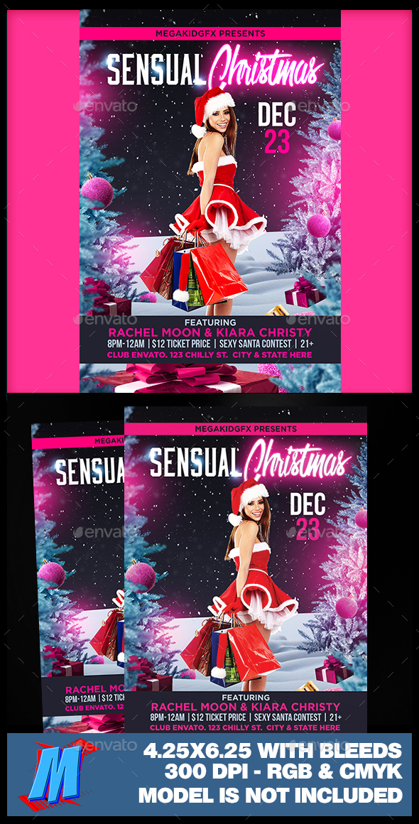 Sensual Christmas Flyer Template - Clubs & Parties Events