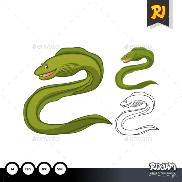 Moray Eel Cartoon Character - Animals Characters