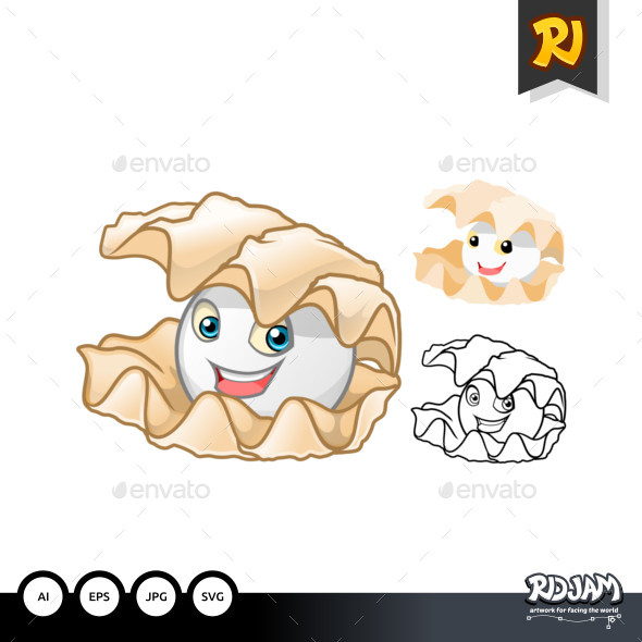Pearl Shell Cartoon Character - Animals Characters