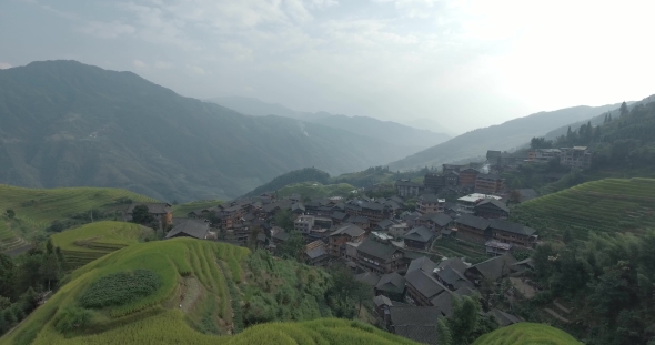 Longsheng Village and Terraced Rice Field