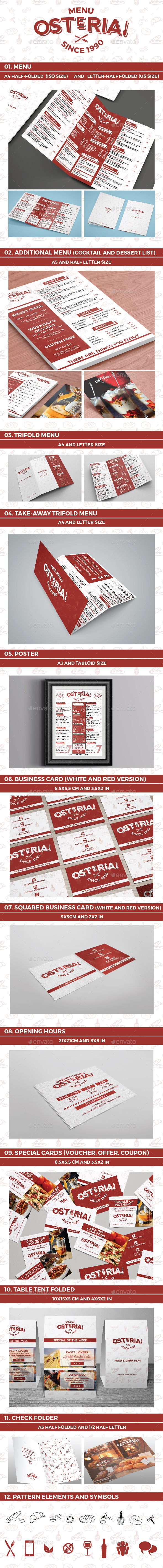 Osteria! Multi-Menu Template - Food Menus Print Templates