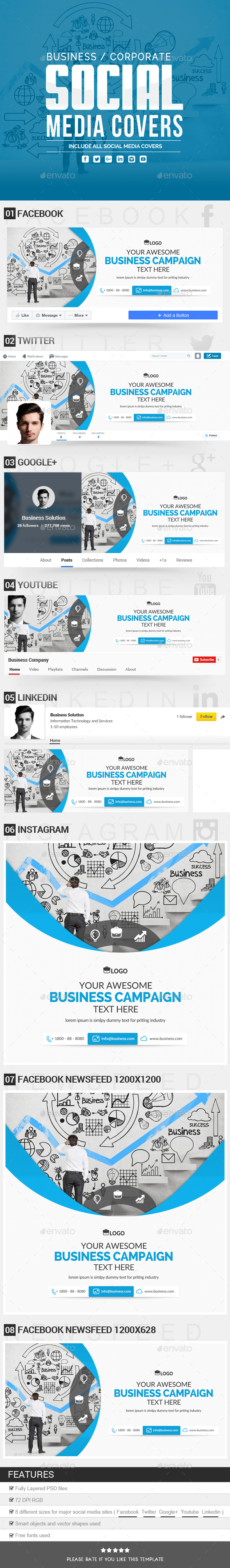 Business Social Media Covers - Social Media Web Elements