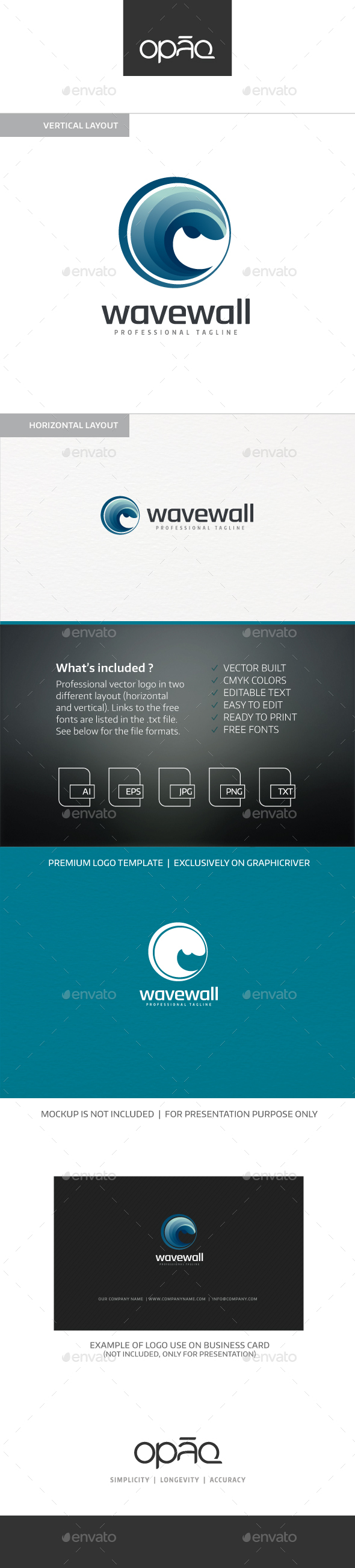 Wave Wall Logo - Abstract Logo Templates