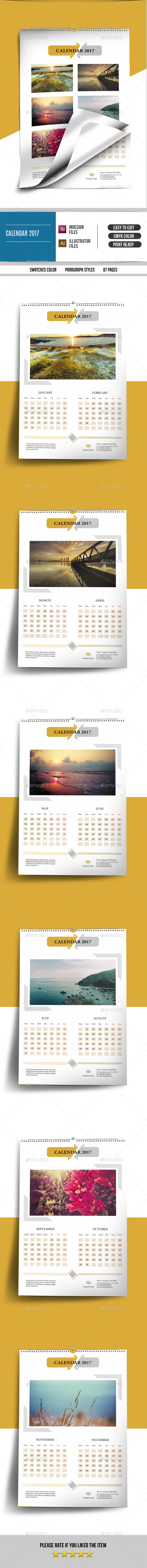 Wall Calendar for 2017 -V20 - Calendars Stationery