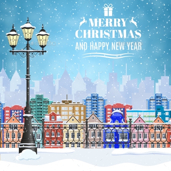 Christmas Winter Cityscape - Christmas Seasons/Holidays
