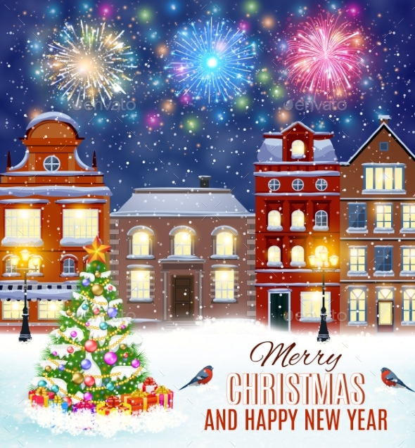 Christmas Winter City Street - Christmas Seasons/Holidays