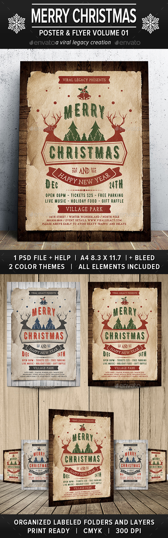 Merry Christmas Poster / Flyer V01 - Events Flyers