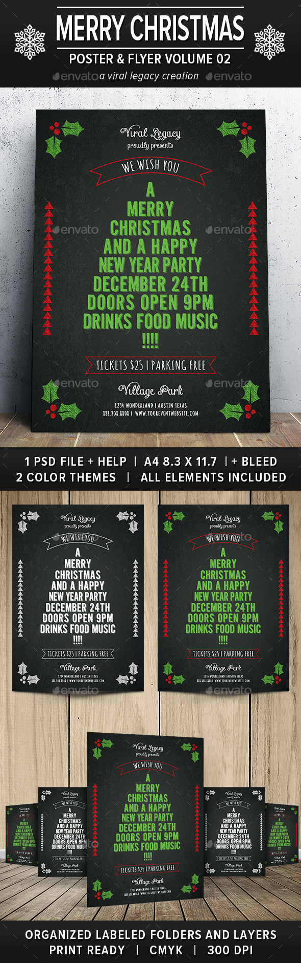 Merry Christmas Poster / Flyer V02 - Events Flyers
