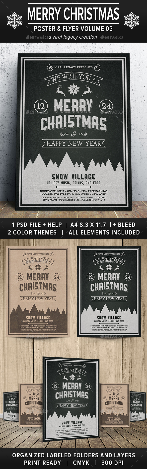 Merry Christmas Poster / Flyer V03 - Events Flyers