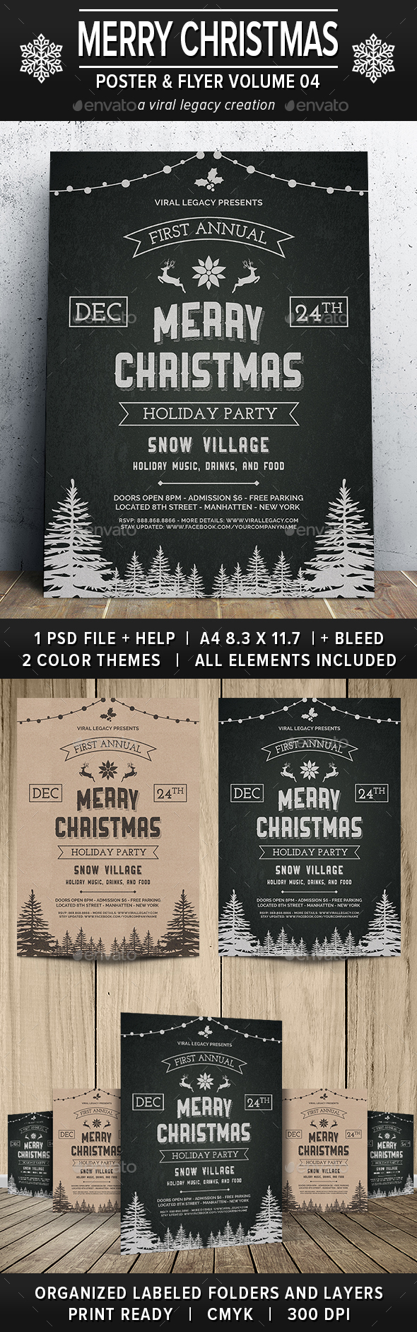 Merry Christmas Poster / Flyer V04 - Events Flyers