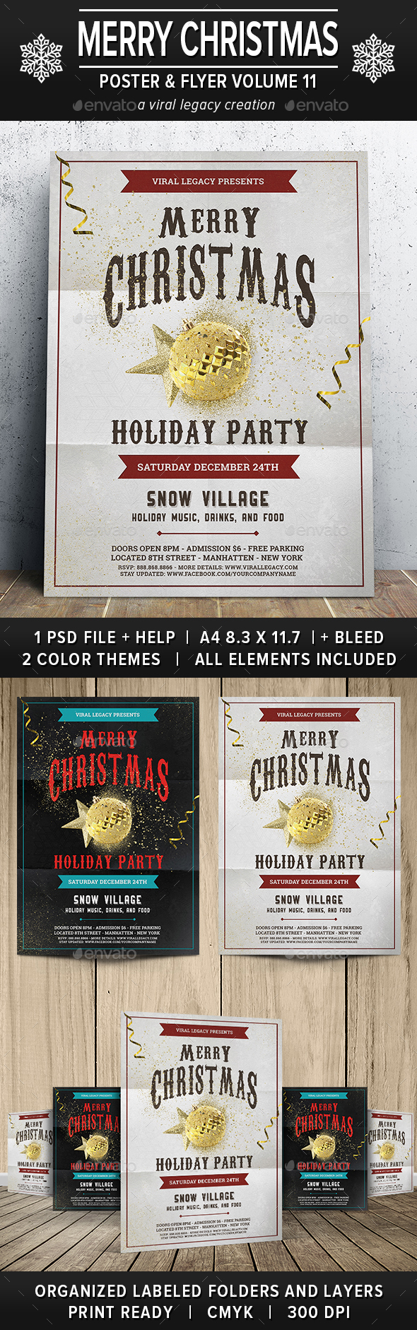 Merry Christmas Poster / Flyer V11 - Events Flyers