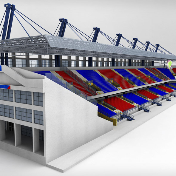 Stadium seating tribune wide high detail - 3DOcean Item for Sale