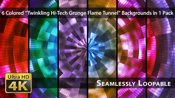 Twinkling Hi-Tech Grunge Flame Tunnel - Pack 02