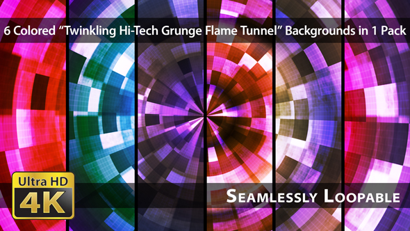 Twinkling Hi-Tech Grunge Flame Tunnel - Pack 03