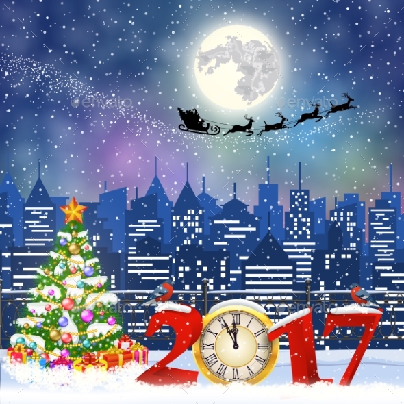 Christmas Winter Cityscape - Christmas Seasons/Holidays