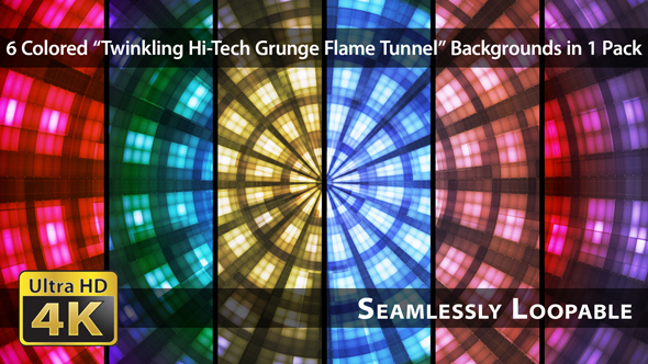 Twinkling Hi-Tech Grunge Flame Tunnel - Pack 04