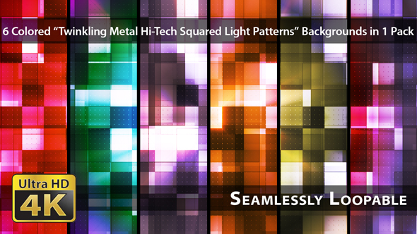 Twinkling Metal Hi-Tech Squared Light Patterns - Pack 01
