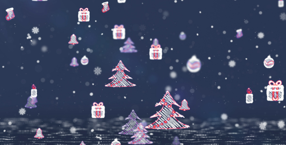 Christmas Icons Background - Blue