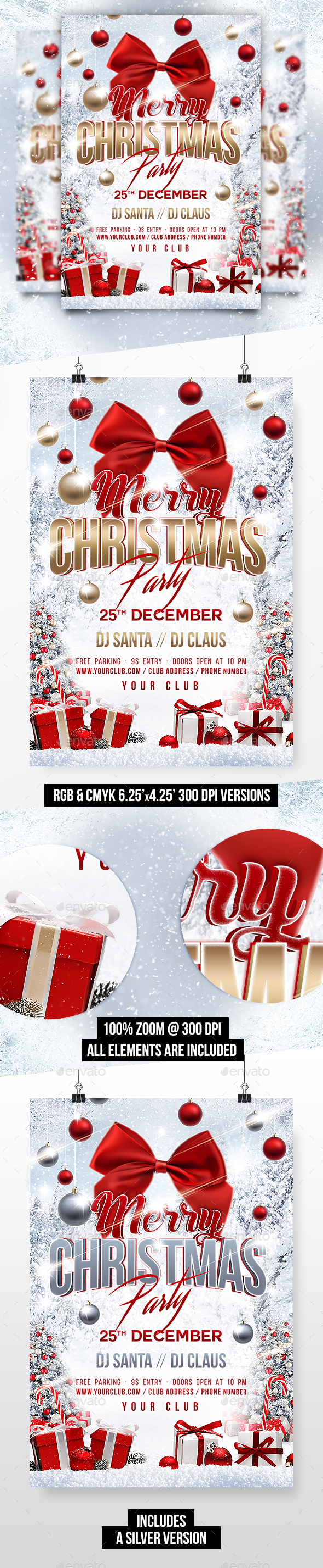 Merry Christmas Party Flyer Template - Clubs & Parties Events