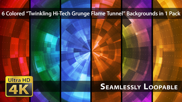 Twinkling Hi-Tech Grunge Flame Tunnel - Pack 05