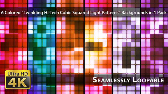 Twinkling Hi-Tech Cubic Squared Light Patterns - Pack 01