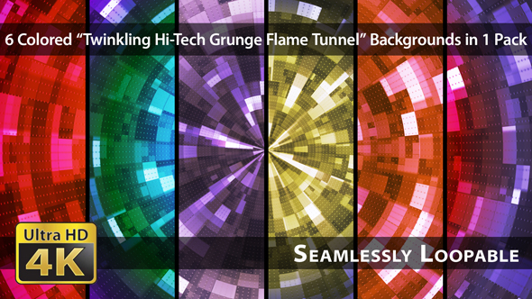Twinkling Hi-Tech Grunge Flame Tunnel - Pack 06