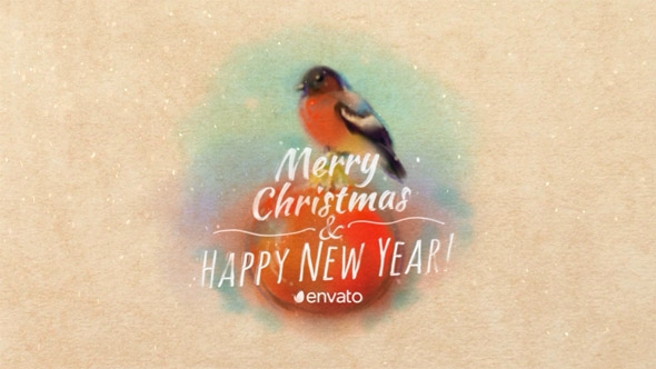 Christmas Card With Bullfinch