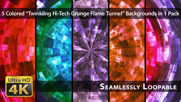 Twinkling Hi-Tech Grunge Flame Tunnel - Pack 07