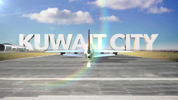 Commercial Airplane Landing Capitals And Cities Kuwait City