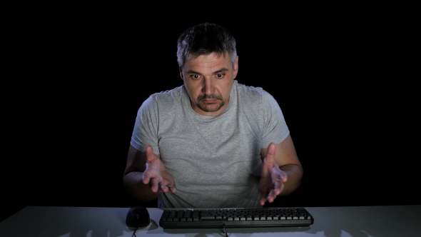 Man Feels the Emotions of Perplexity Communicating on the Internet alt