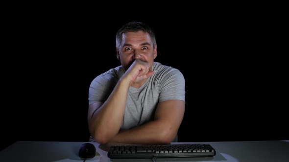 Man Shouts with Delight Wow. Expressions of Surprise alt