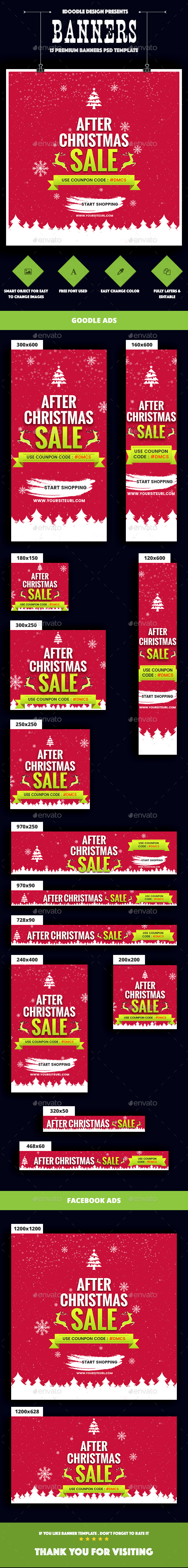Merry Christmas Banners Ad - Banners & Ads Web Elements