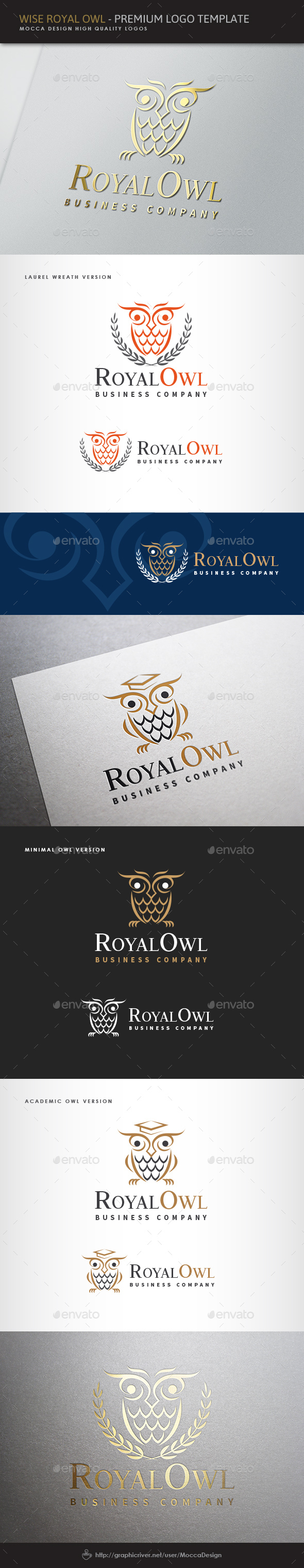 Wise Royal Owl Logo - Animals Logo Templates