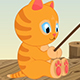 Fishing Cartoon Cat Logo - VideoHive Item for Sale