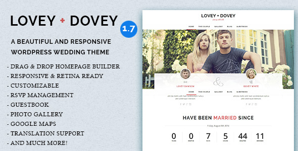 Lovey Dovey - Responsive WordPress Wedding Theme - Wedding WordPress