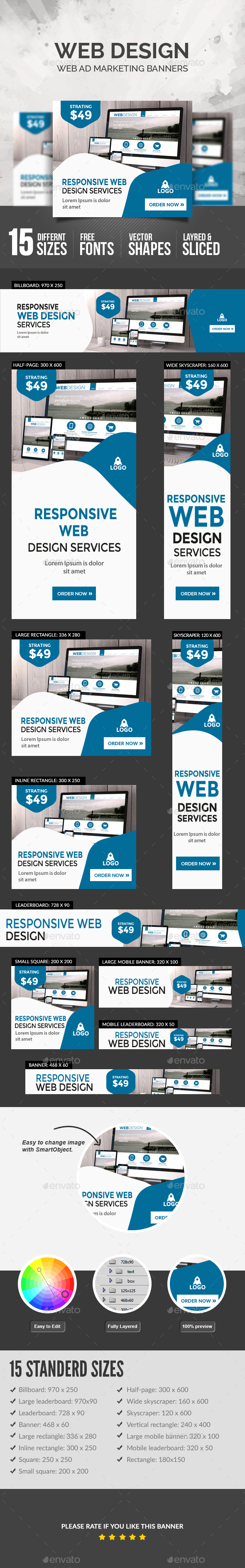 Web Design Banners - Banners & Ads Web Elements