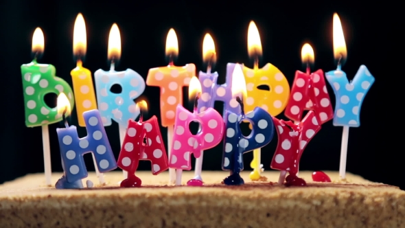 Lighted Candles On A Birthday Cake By Olegdoroshin Videohive