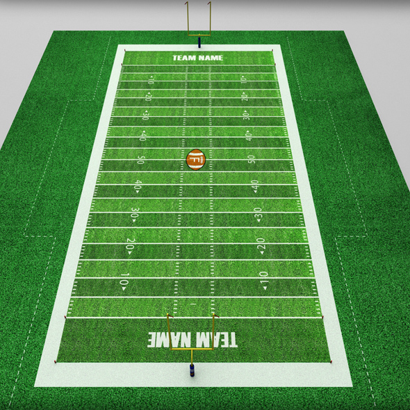 Football american stadium field low poly - 3DOcean Item for Sale