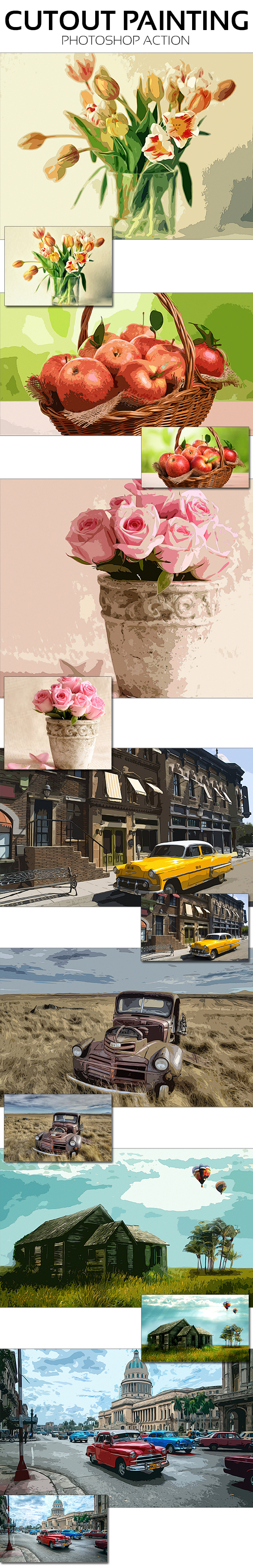 CutOut Painting Photoshop Action - Actions Photoshop