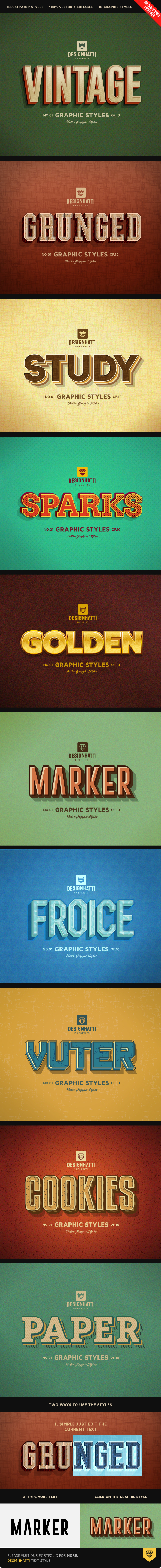 Retro Vintage Text Styles Vol.02 - Styles Illustrator